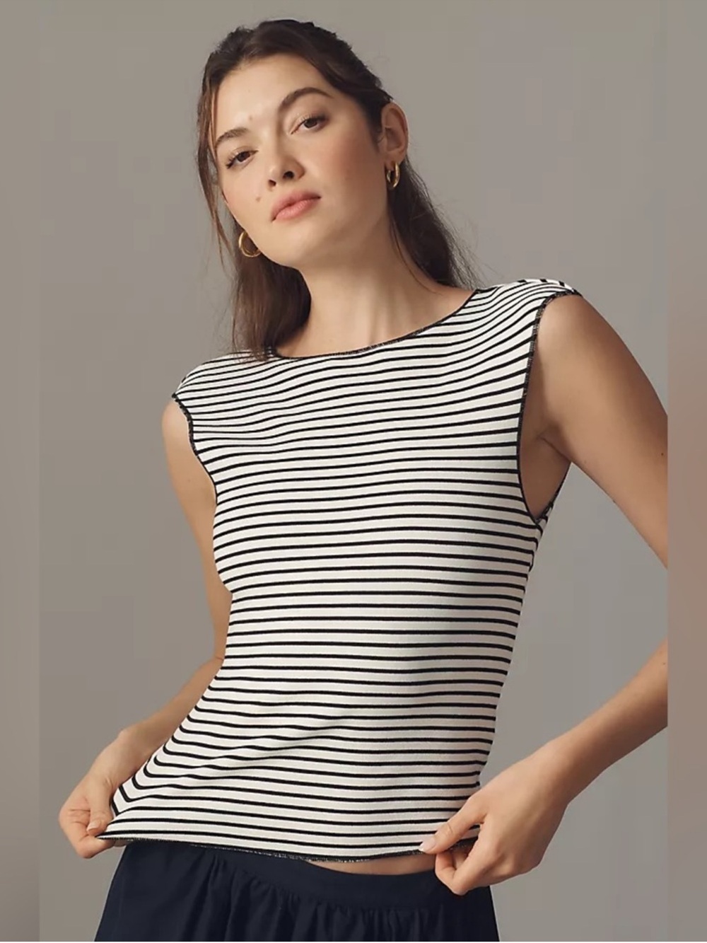 Maeve Fitted Cap Sleeve Top